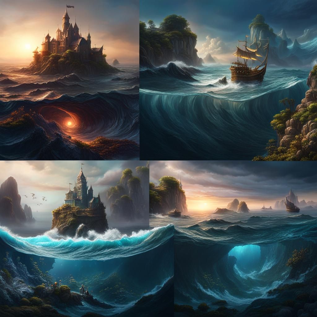 Fantastical Deep Color Sea Concept Art