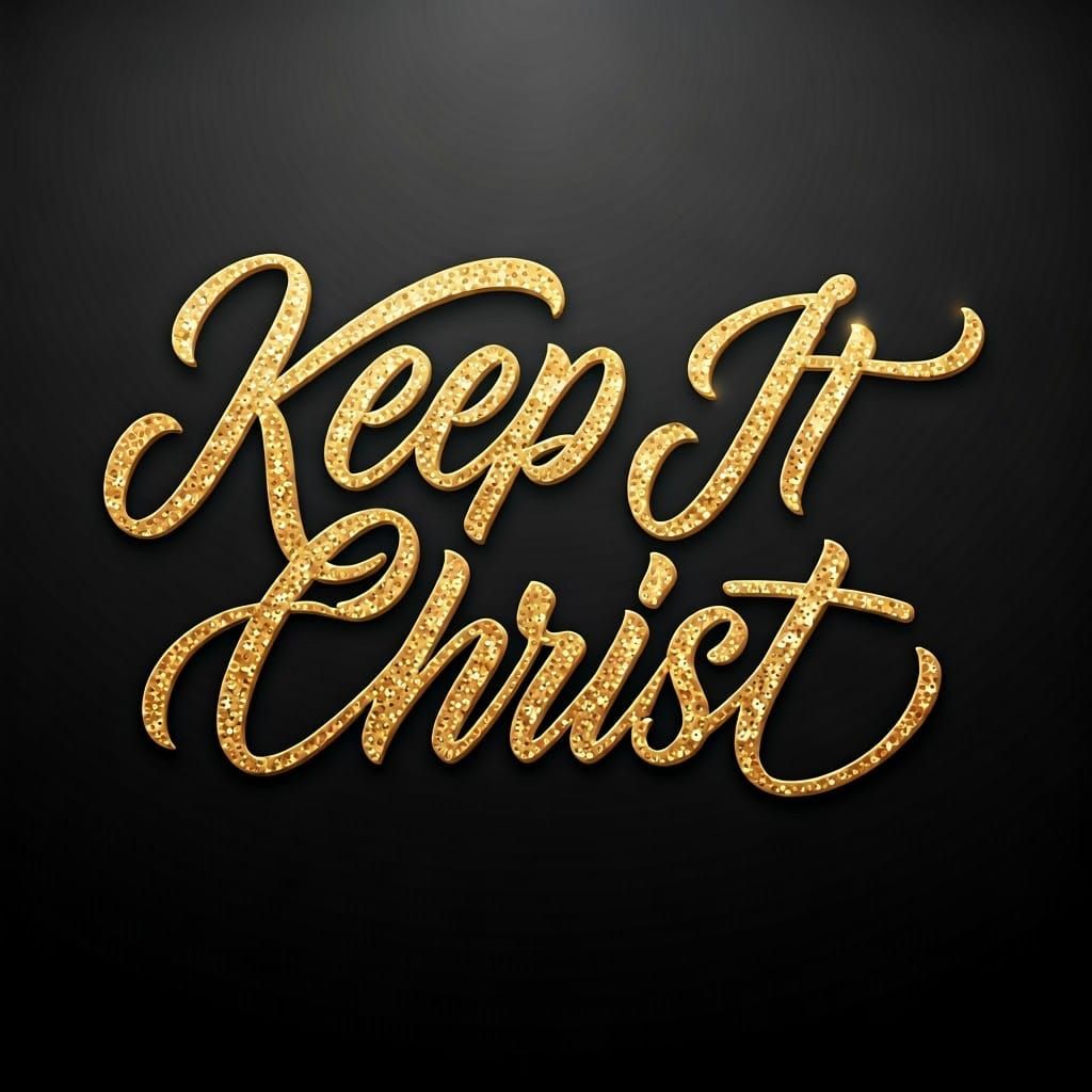 Glittering Gold "Keep It Christ" in Baroque Style