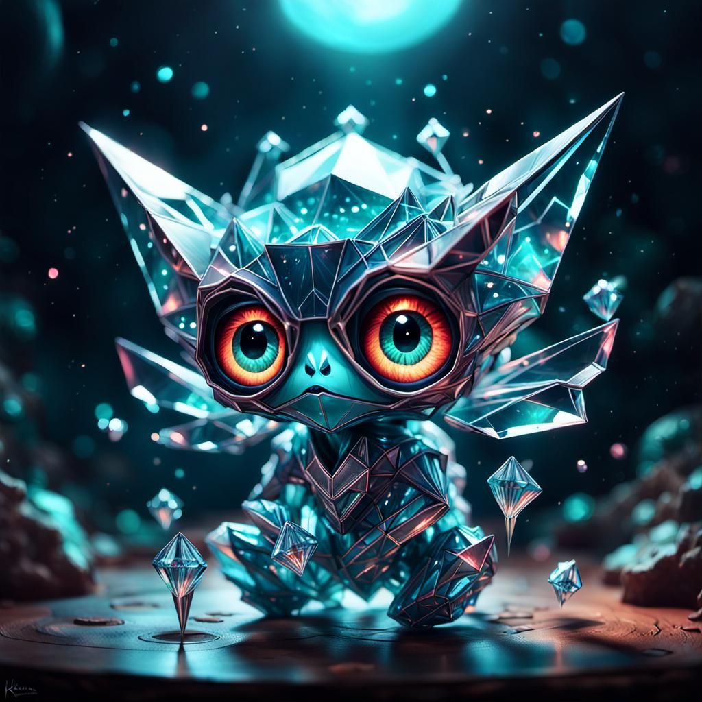 Futuristic Glass Alien in Dark Fantasy Style