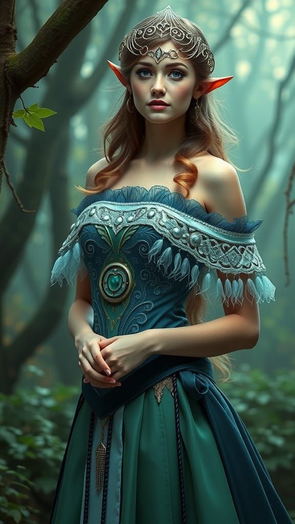 Futuristic Victorian Elf Maiden: Charming Debutante