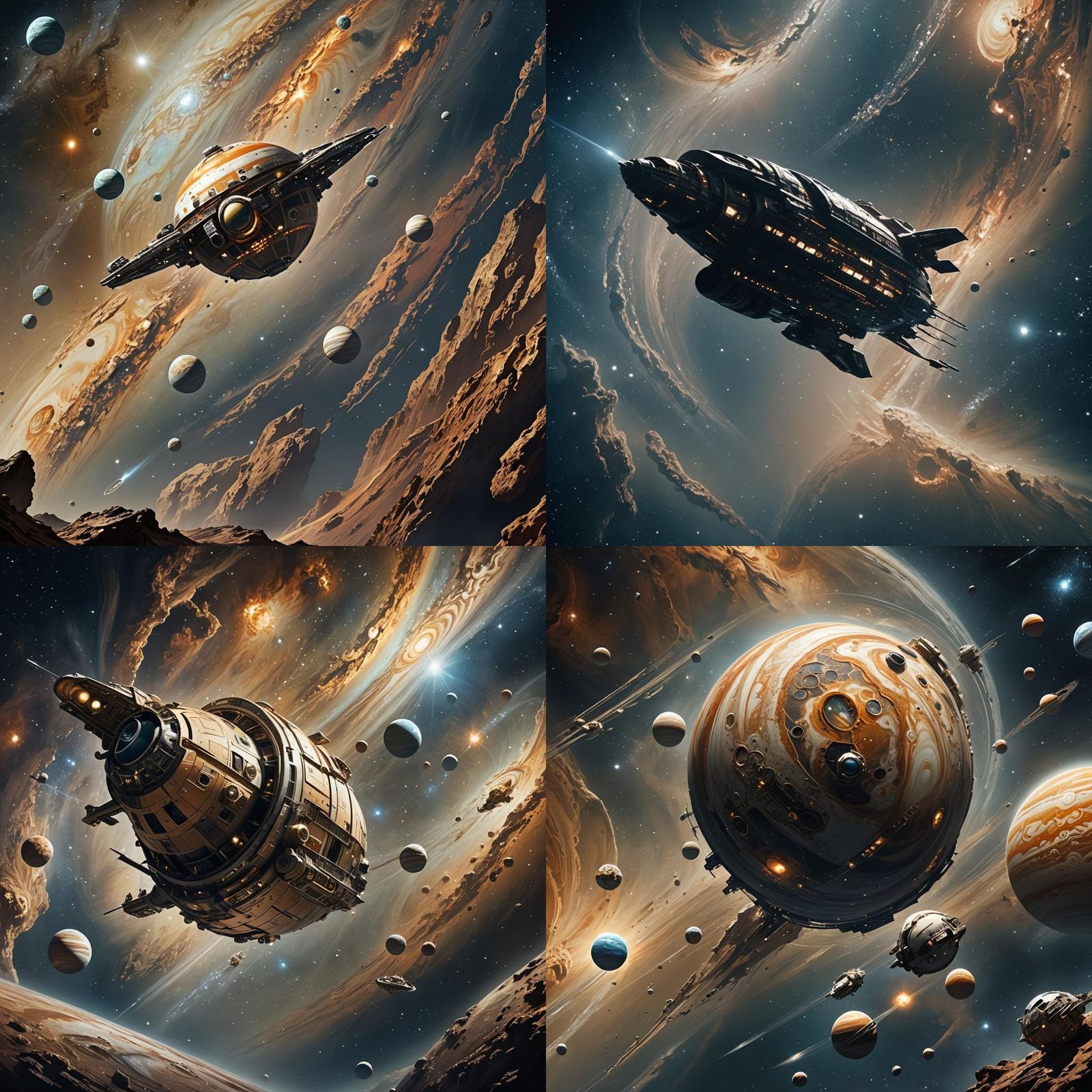 Jupiter 2 Spaceship Soaring Through Starry Cosmos