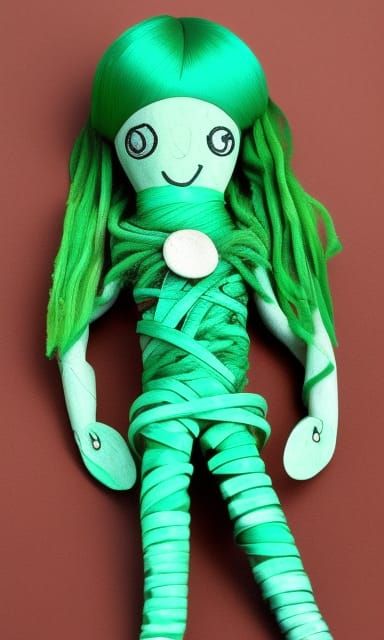 Another Oceanid Doll with Green Hair