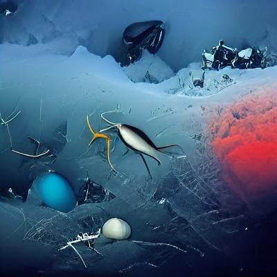 Alien Ocean Ecosystem Beneath Frozen World