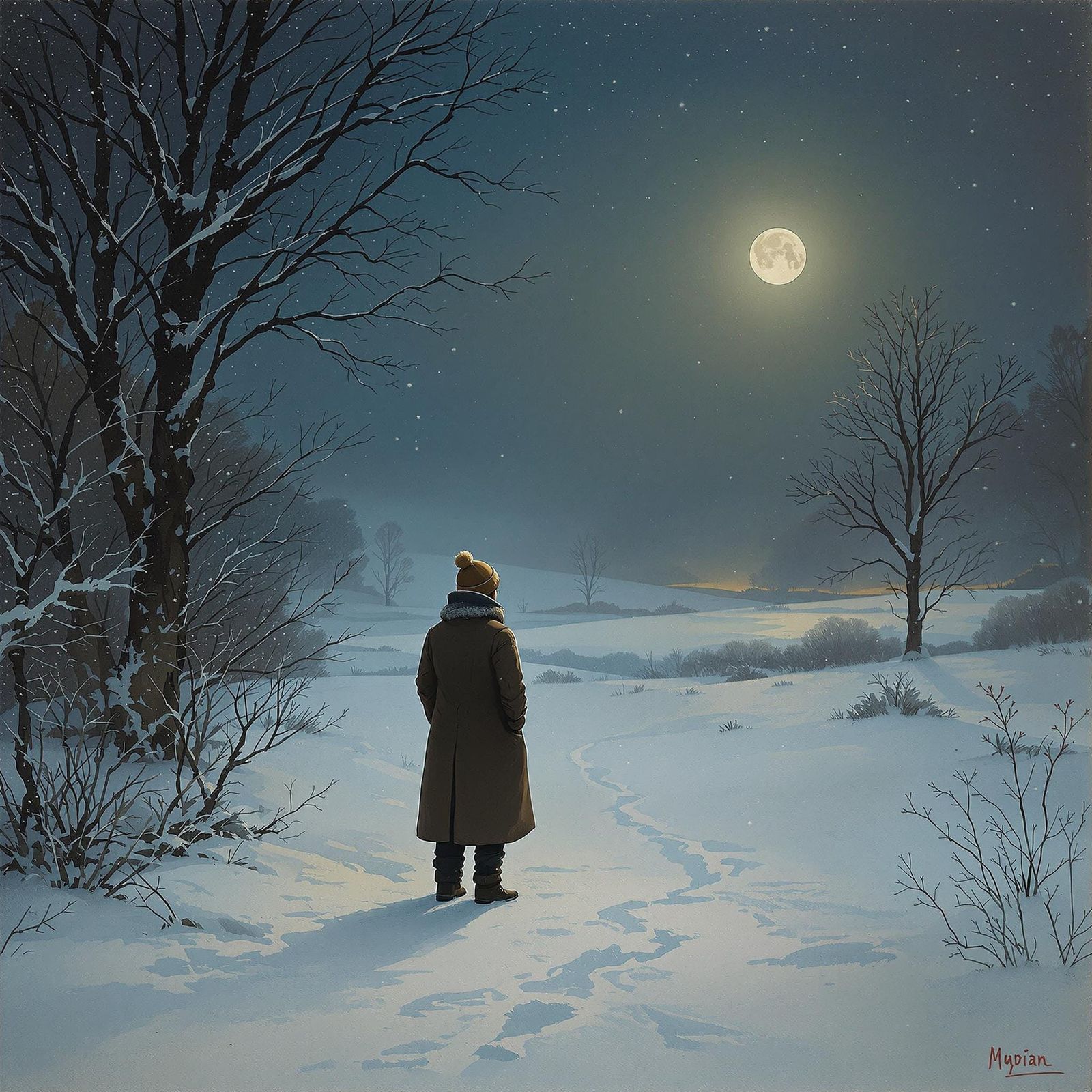 Winter Serenity in the Holy Night