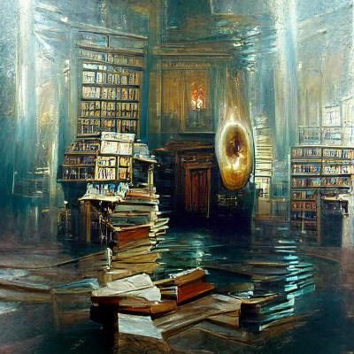 Library of Souls: Oil Painting