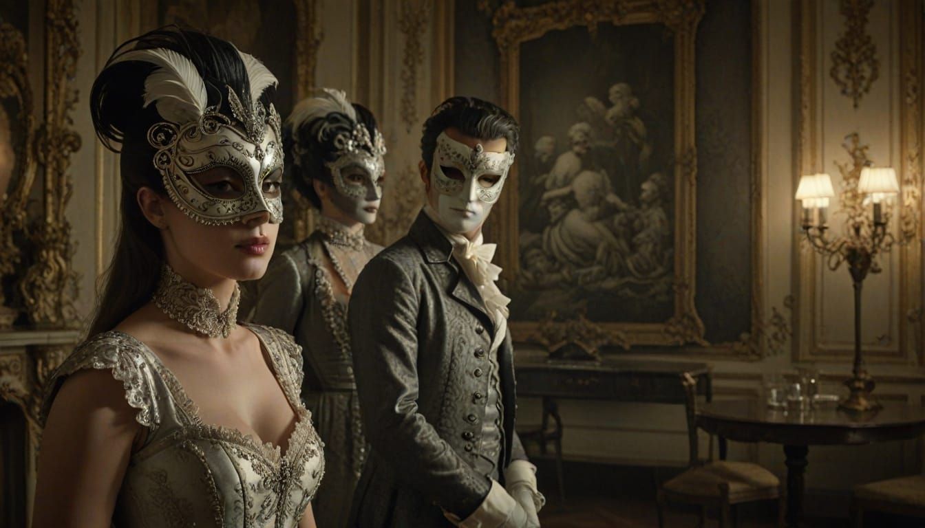 Elegant Society in Chiaroscuro