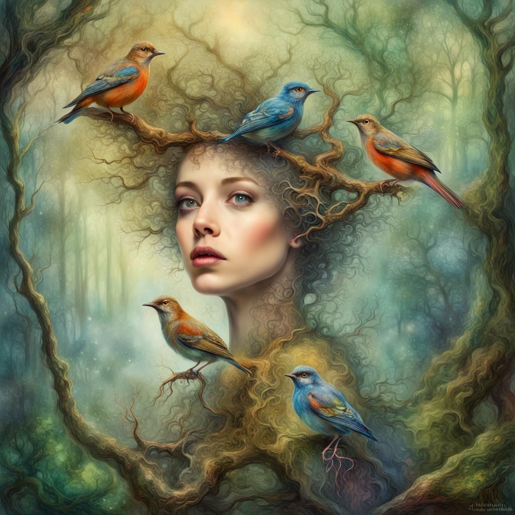 Hybrid Forest Creature in Fantasy Illustration