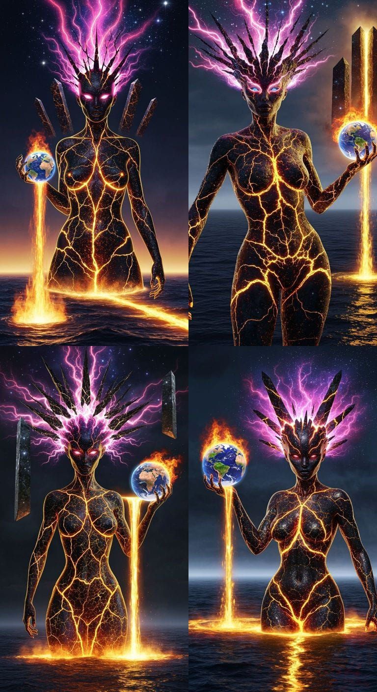 Apocalyptic Alien Goddess Crushing Earth