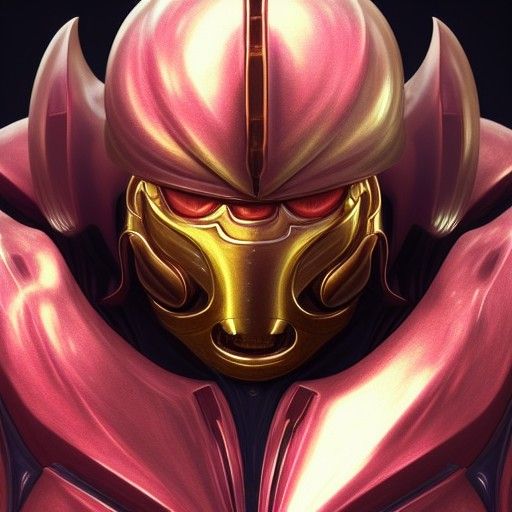Samus Aran Demon Spawn Portrait in Biopunk Style