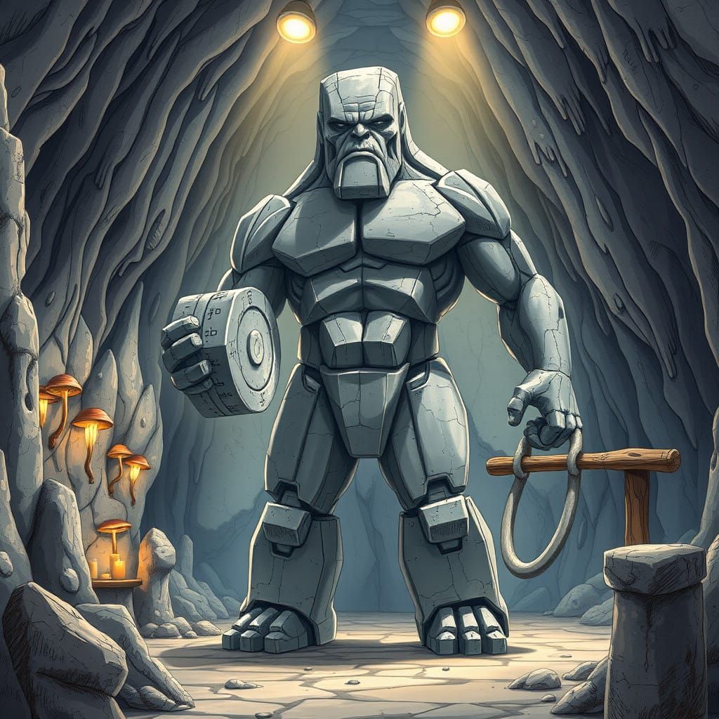 Ancient Rock Giant in Fitness Center Concept Art