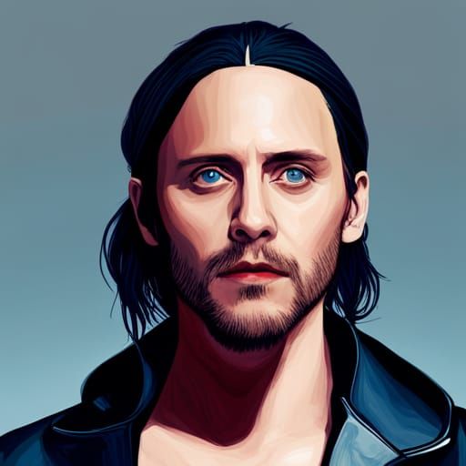 Jared Leto Portrait in Dynamic Concept Art Style