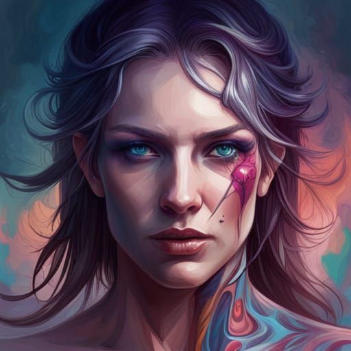 Intense Portrait of a Victorious Warrior