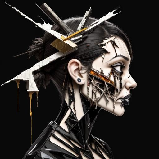 Fragmented Male Face in Digital Collage Style