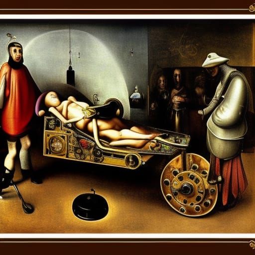 Surreal Steampunk Ambulance Inspired by Bosch and Dali