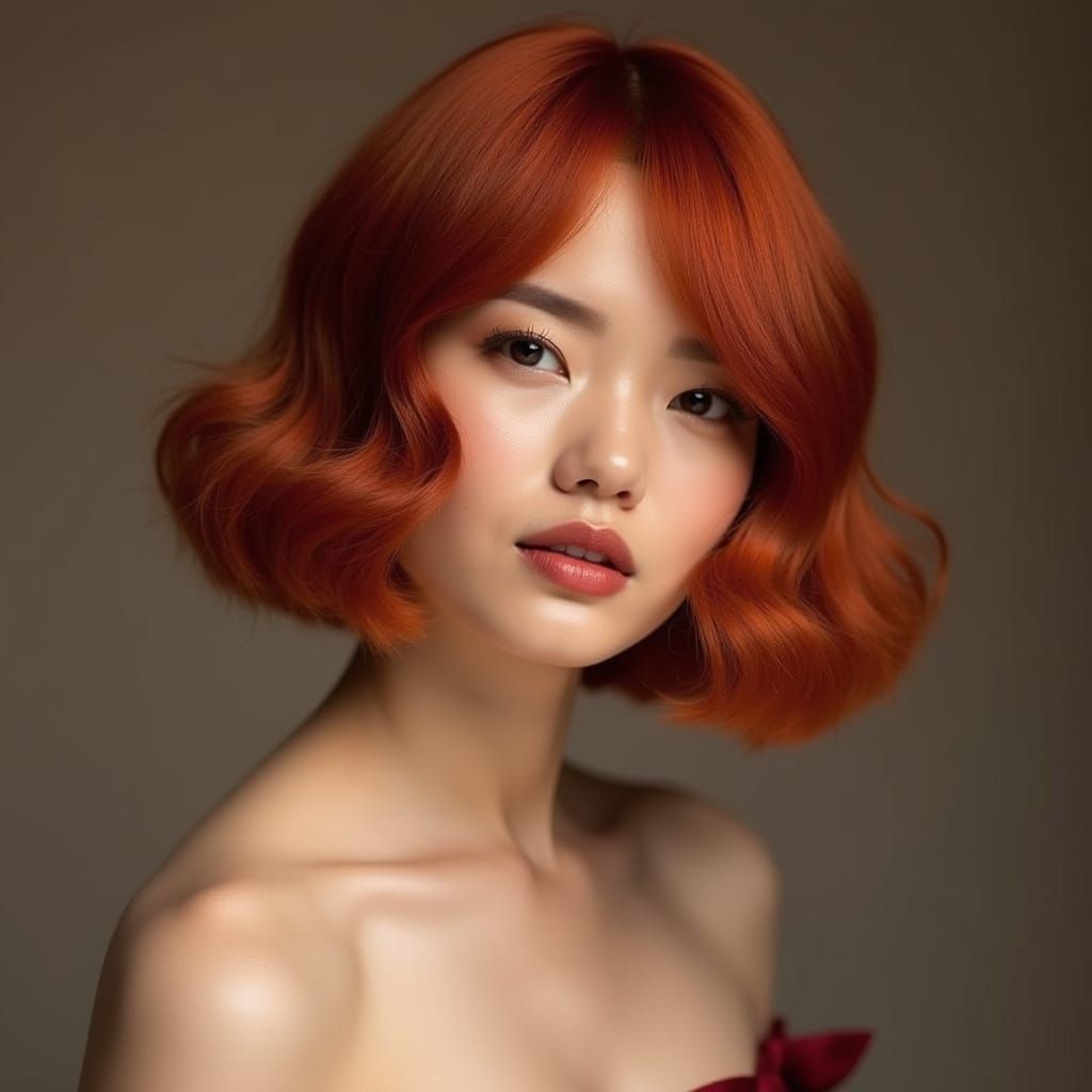 Sophisticated Redhead Beauty in Luxury Fashion