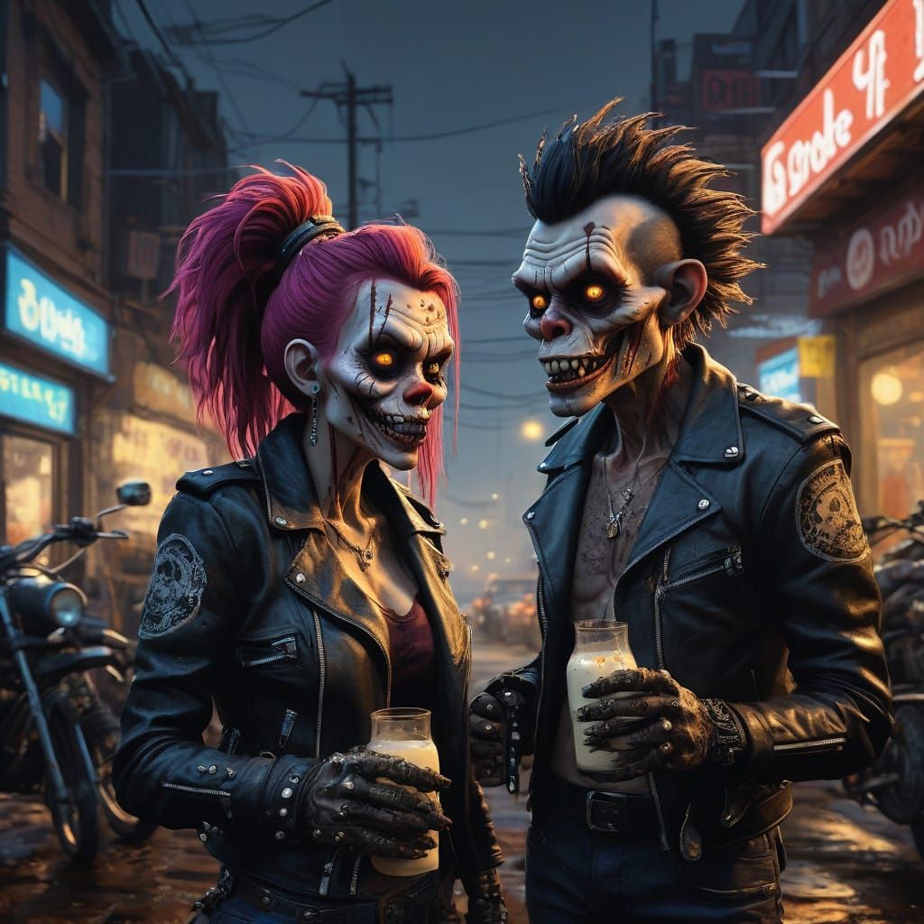 Dark Motorcycle Gang Zombie Monkey Monstrosity