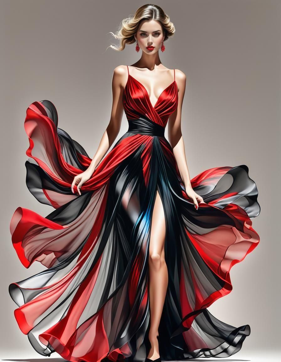 An exquisite hyper-detailed  drawing in color of a modern be...