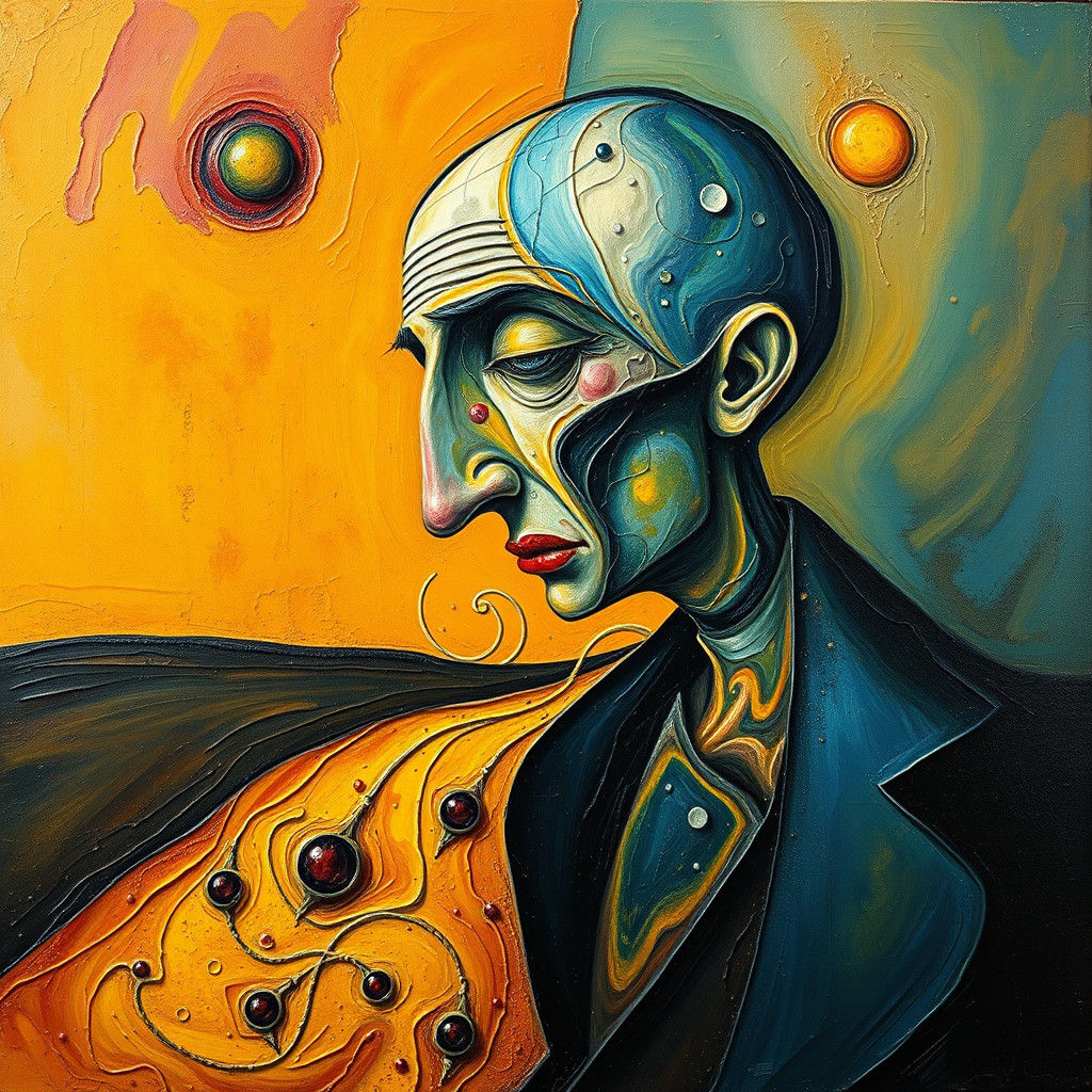 Surreal Mind as Impasto Oil Painting
