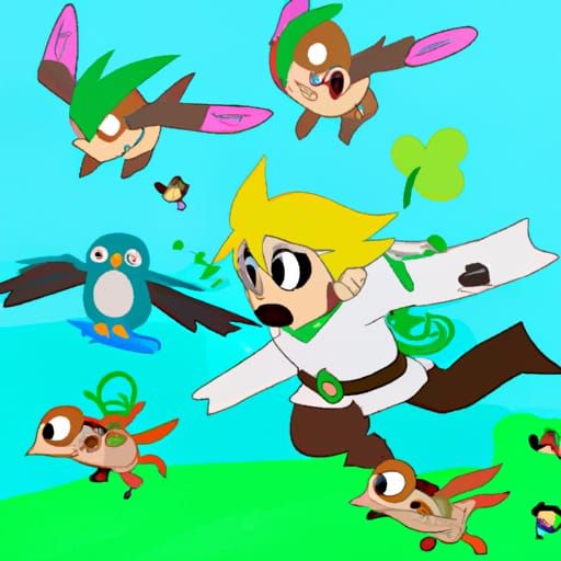 Link's Cucco Chicken Attack in Zelda