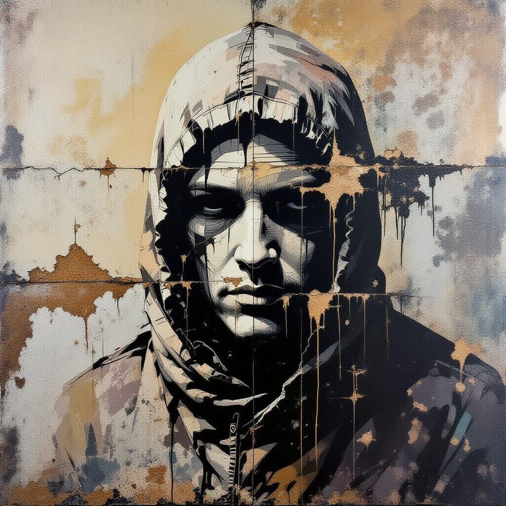 Surreal Abstract Composition in Street Art Style