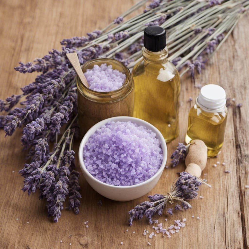 Lavender Bath Salts and Oil Still Life