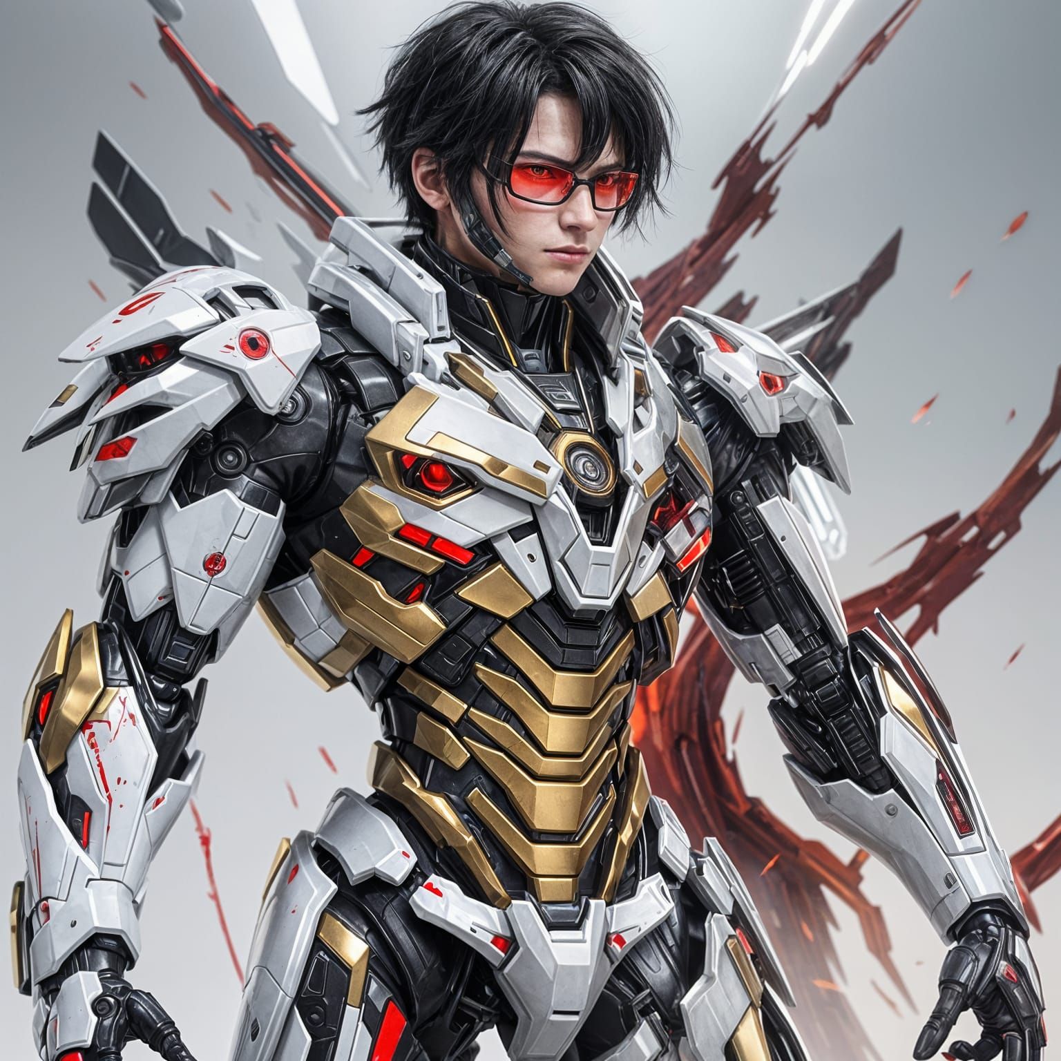 Demi-Human in Advanced Mecha Suit: 3D Anime Art