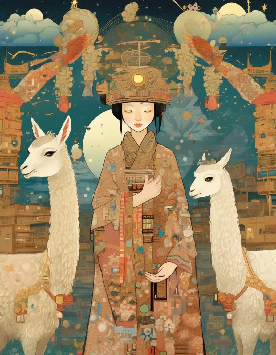 Intricate Portrait of a Llama in Stirring Expression