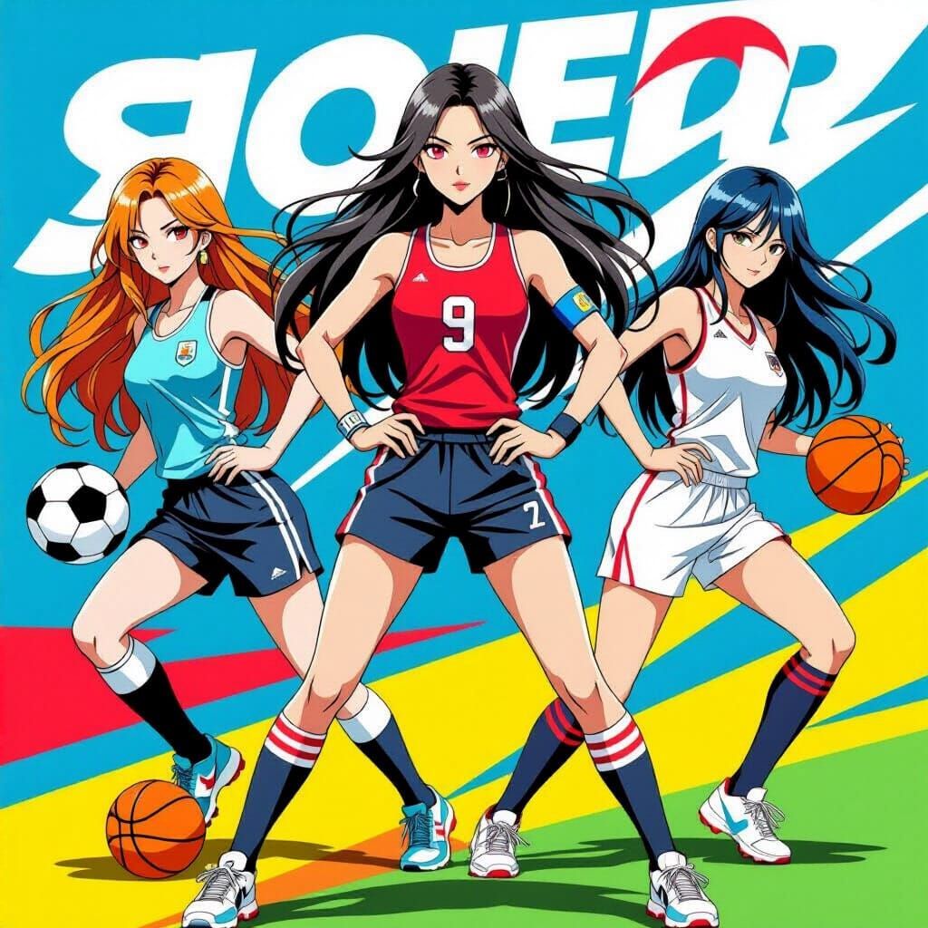 Women Athletes in Dynamic Sports Poster Design