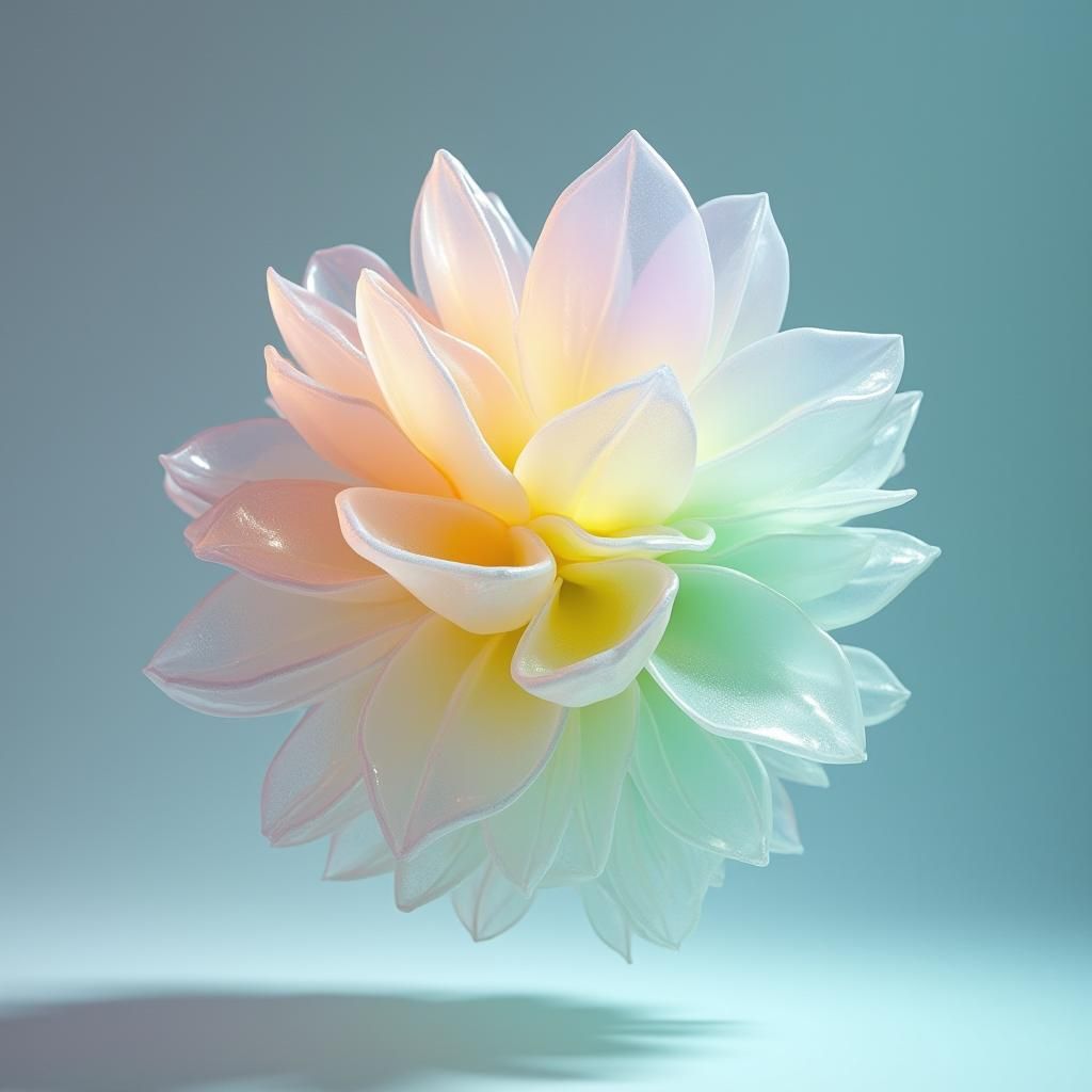 Abstract Gelatinous Form with Pastel Colors and Shadows