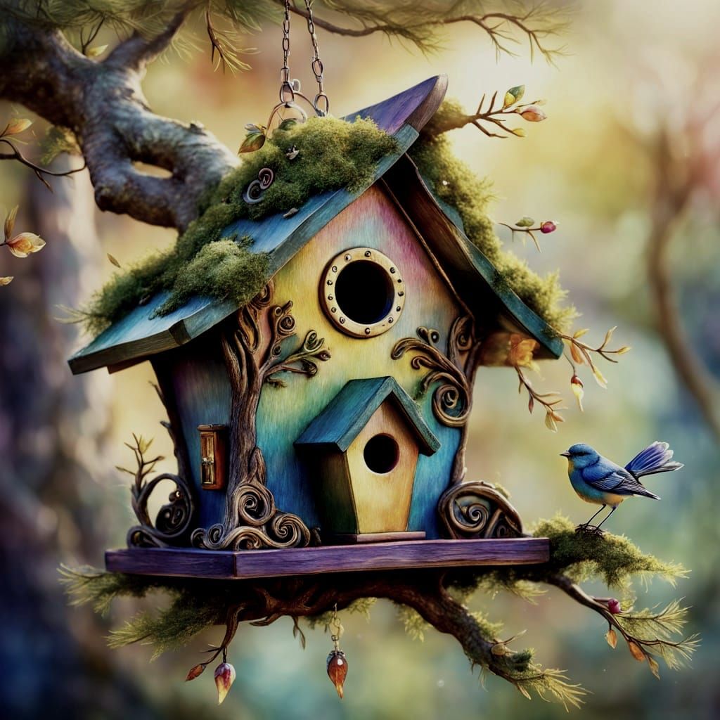 Magical Birdhouse in Bonsai Tree