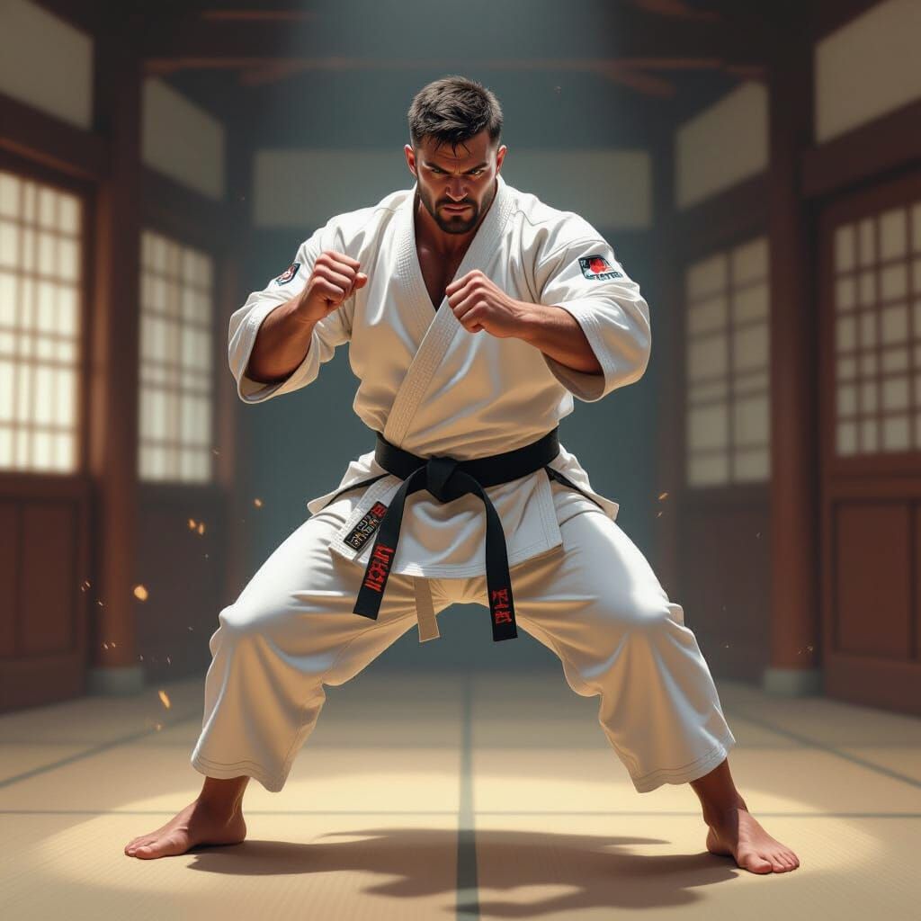 Kyokushin Karate Master Michel Anger Delivers Powerful Punch