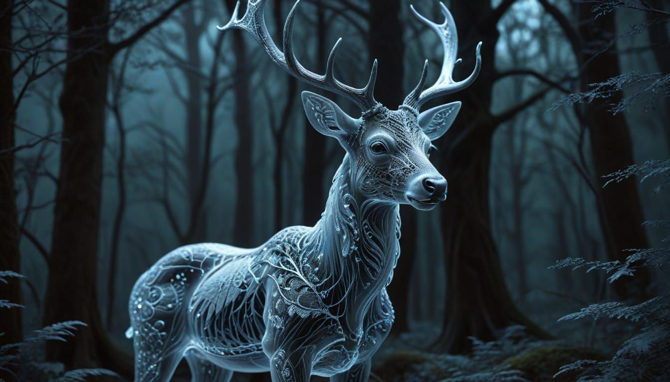 Smoky Stag with Día de Muertos Filigree