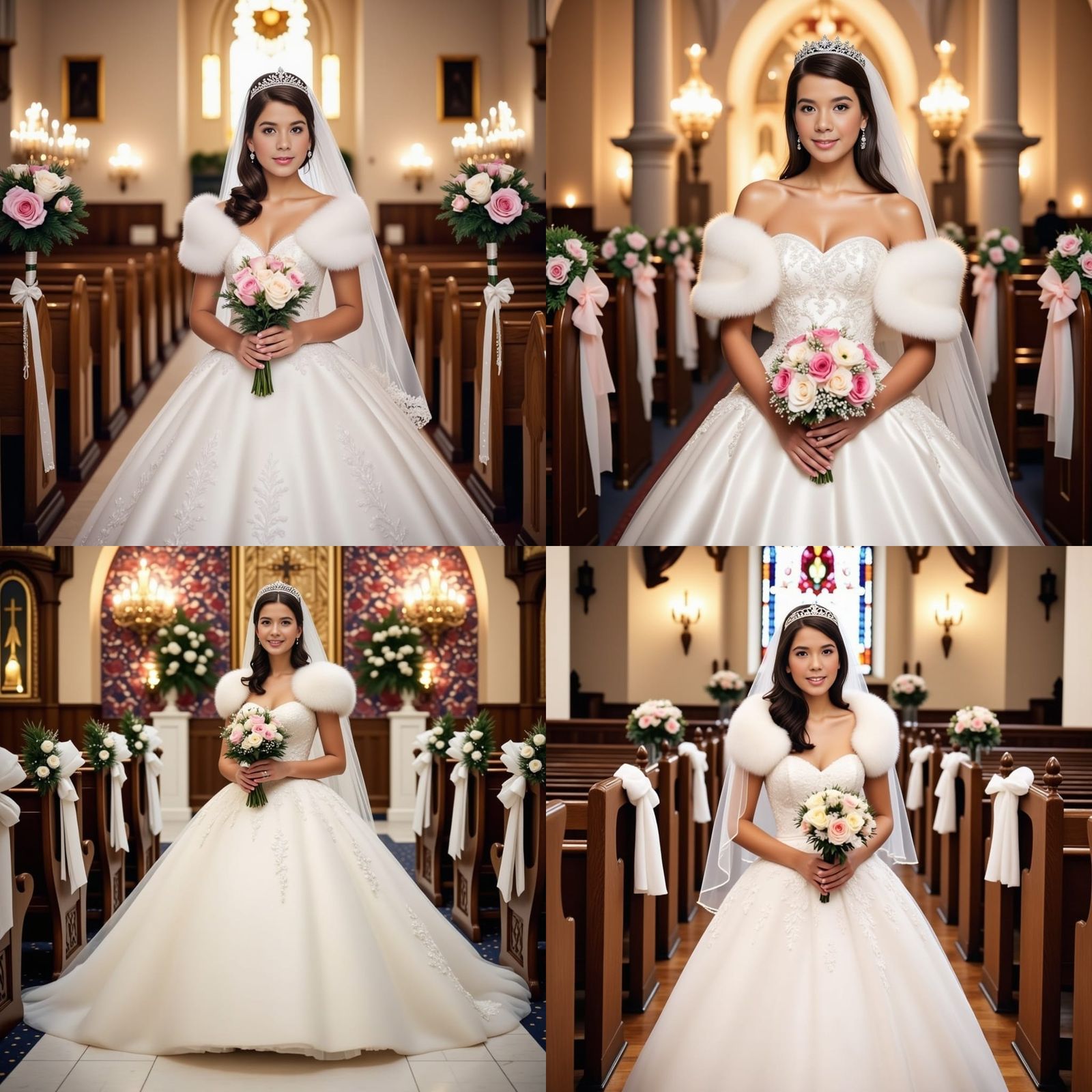 Bride in Ornate Gown: Matte Painting Style