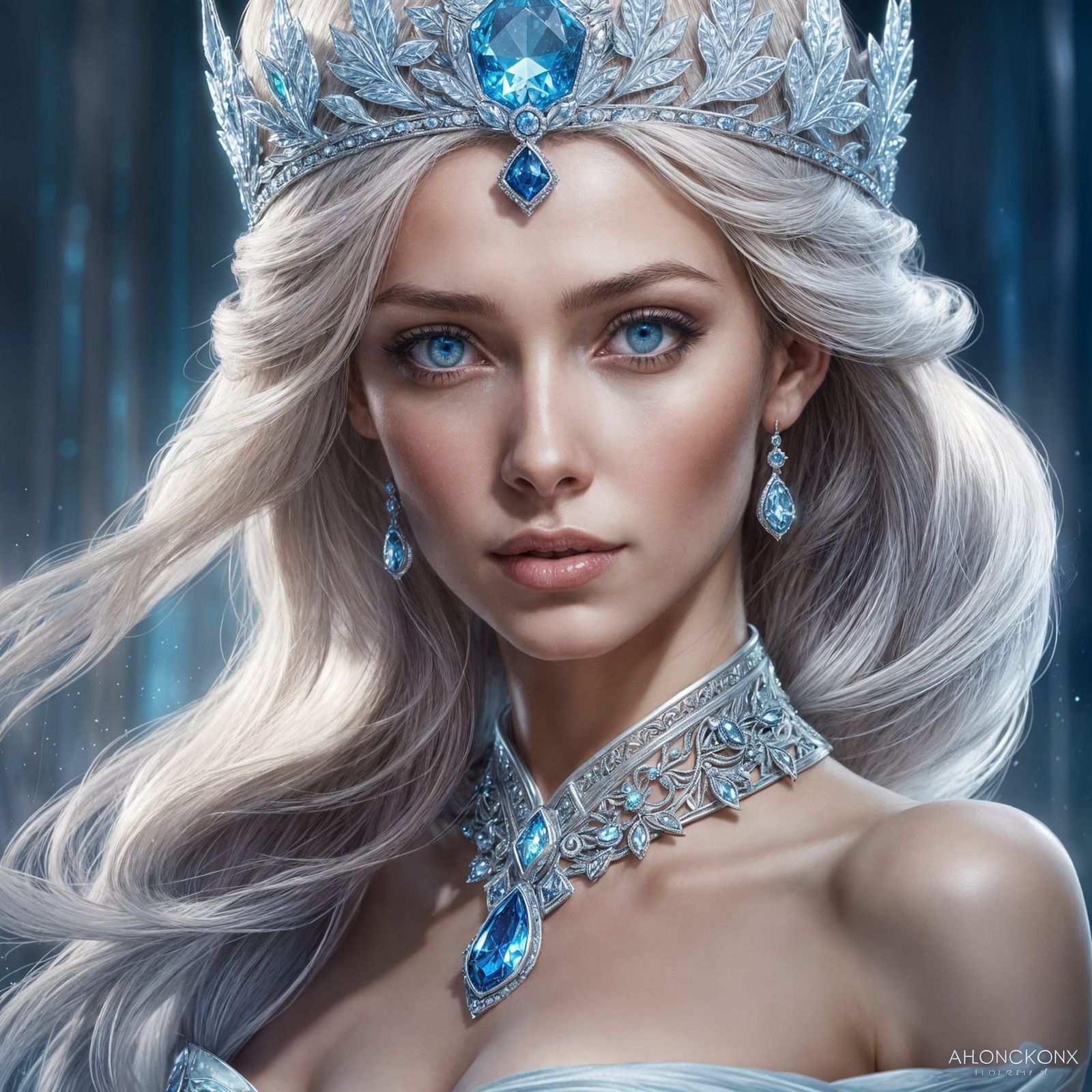 Ice Princess Portrait in Hyperdetailed Digital Art