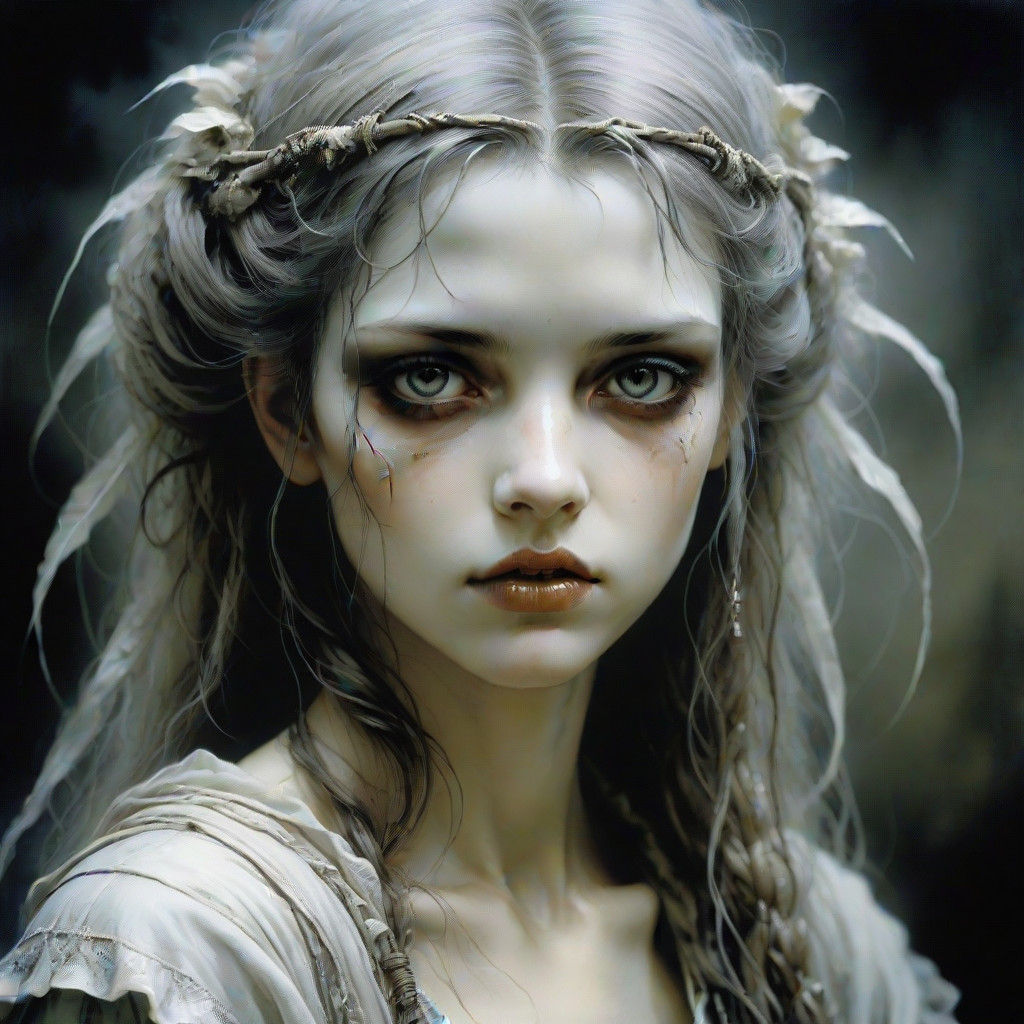 Moody, Watercolor-Inspired Portrait in Soft Grunge Aesthetic