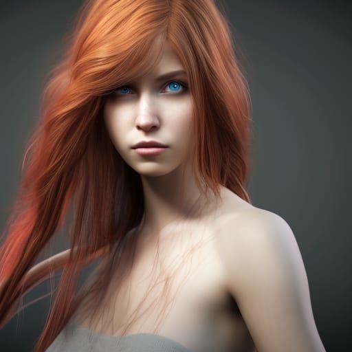 Girl with Long Hair in 3D Game Cinematic Style