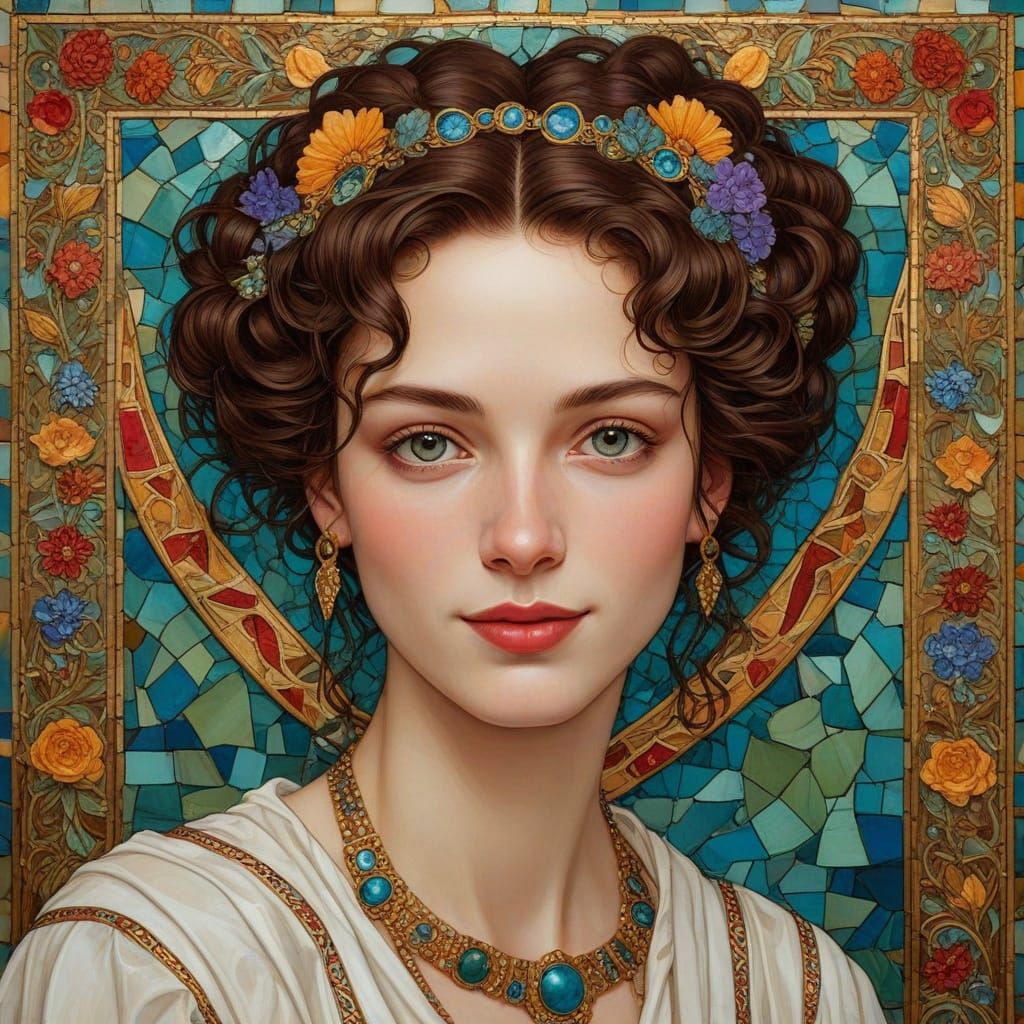 Whimsical Character Portrait in Mystical Garden