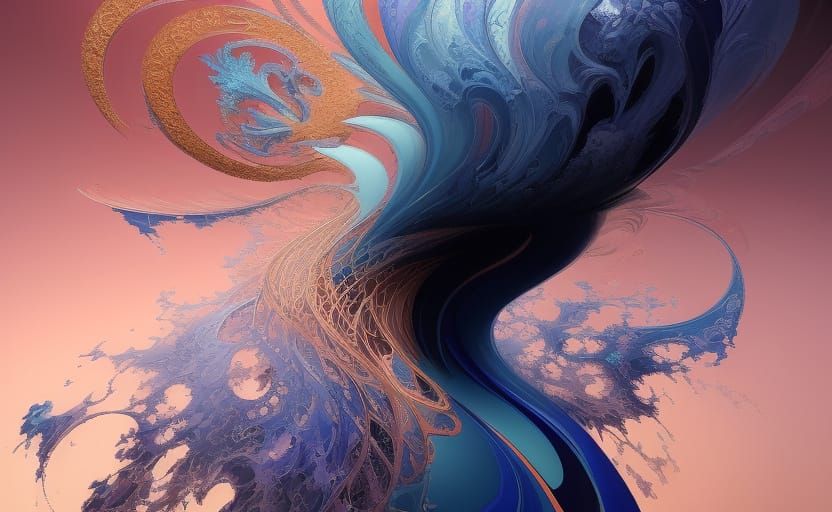 Surreal Geometric Being in Vibrant Oil Painting Style