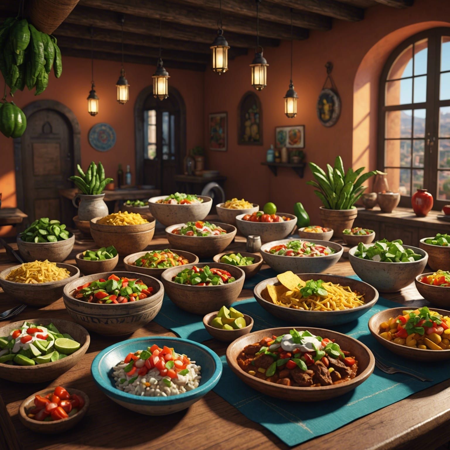 Delicious Mexican Cuisine in 3D Art Style