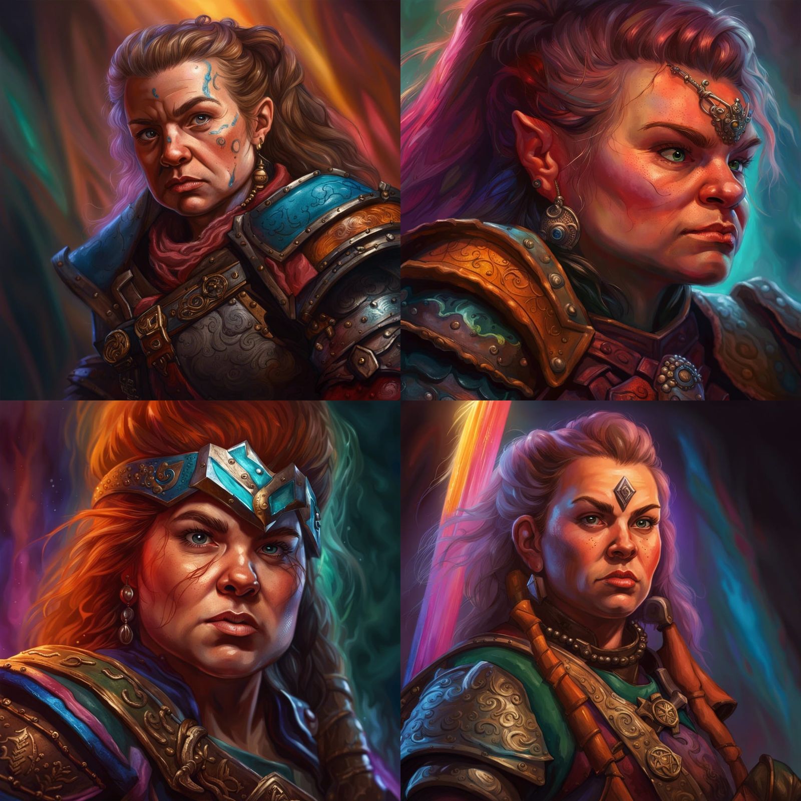 Female Dwarf Portrait in 80s Sword and Sorcery Style