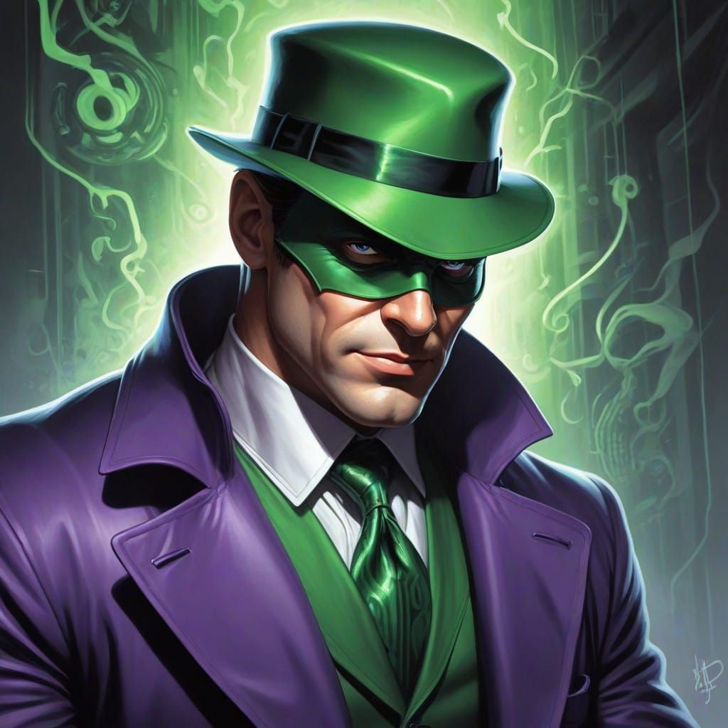 Andrew Divoff as The Green Hornet in disguise as the Joker in the style of Alex Ross