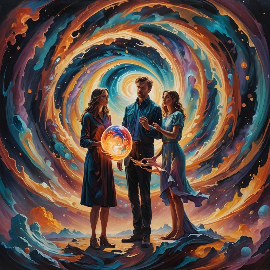 Cosmic Egg: A Surreal Oil Painting