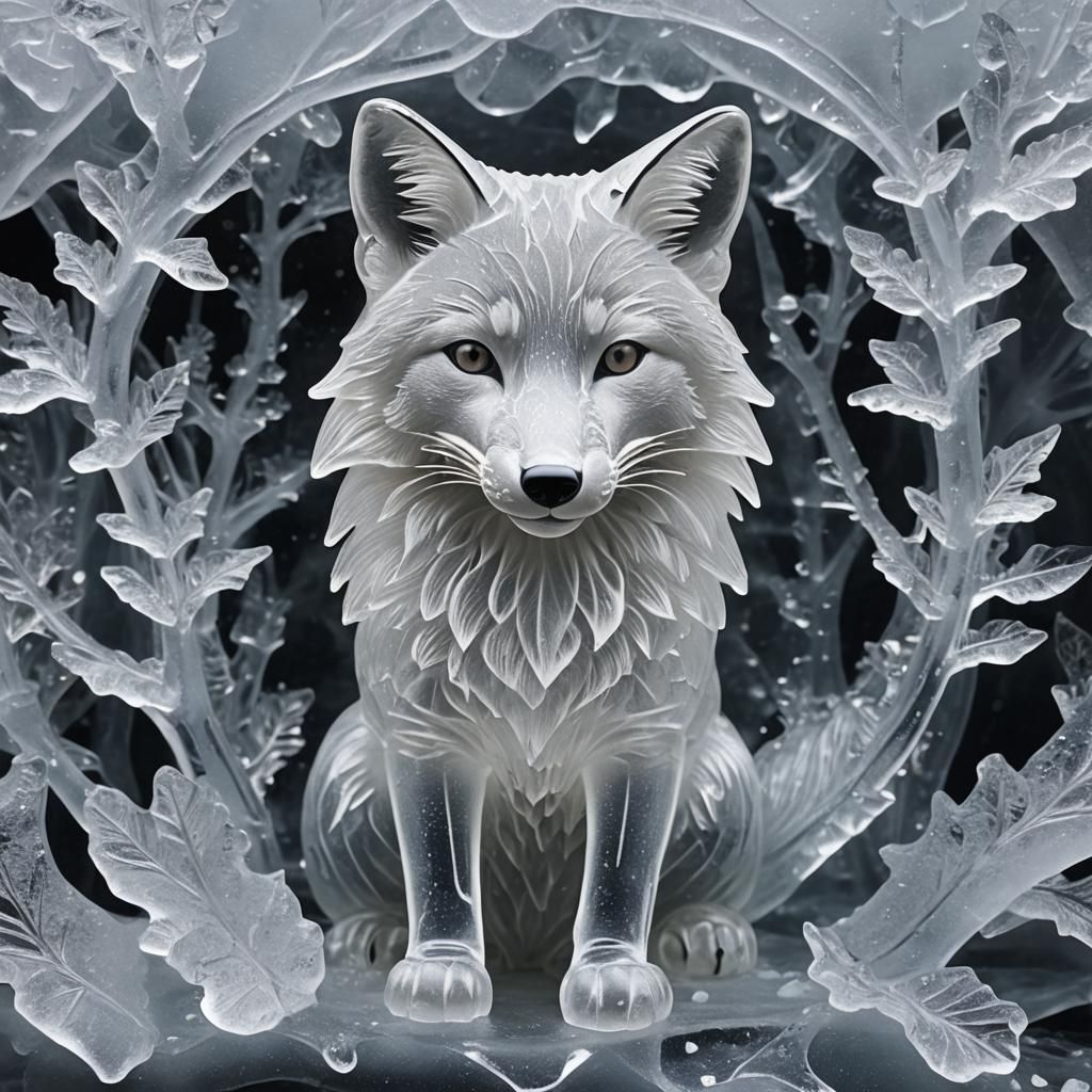 Icy Fox: A Frozen Sculpture