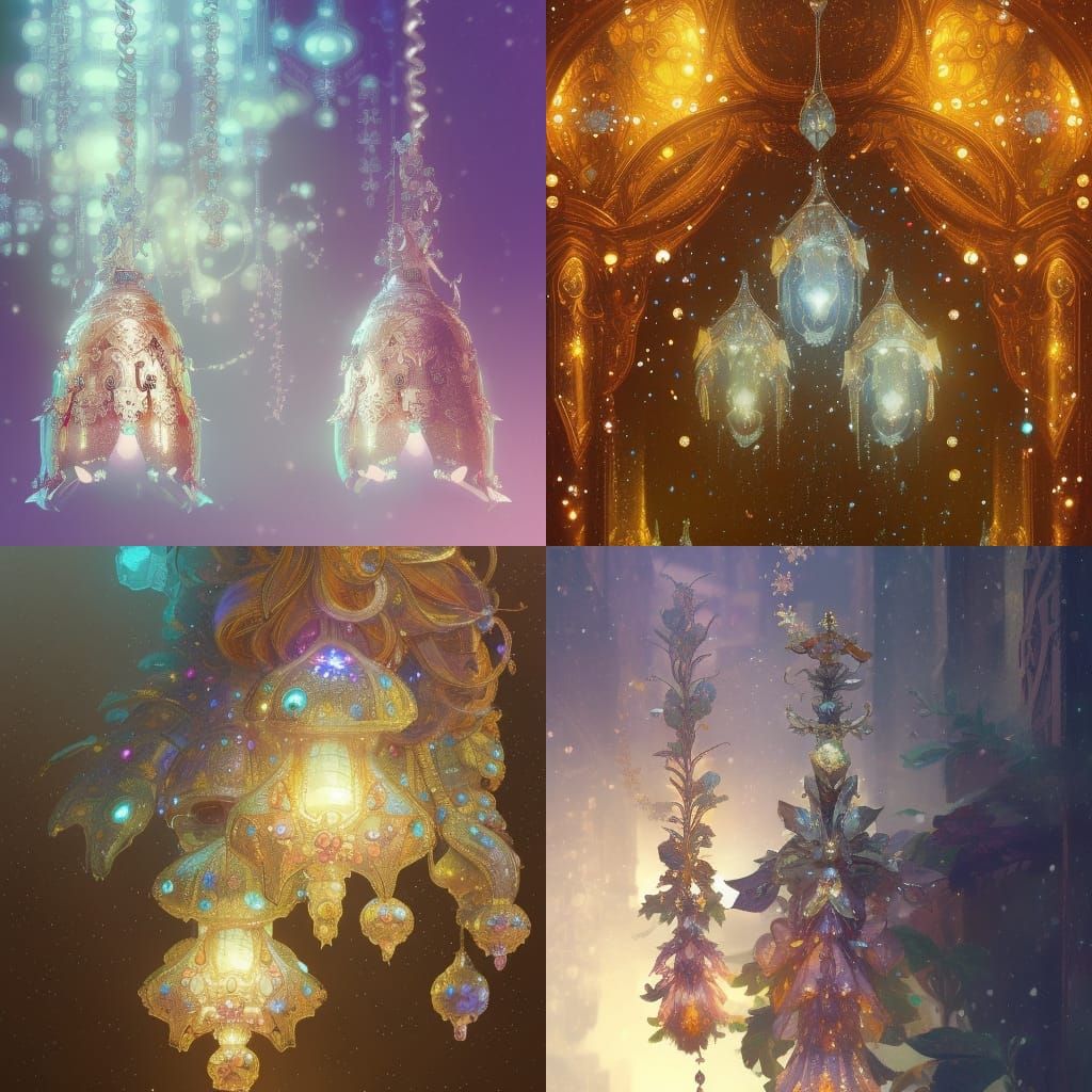 Crystal Christmas Bells in Art Nouveau Style