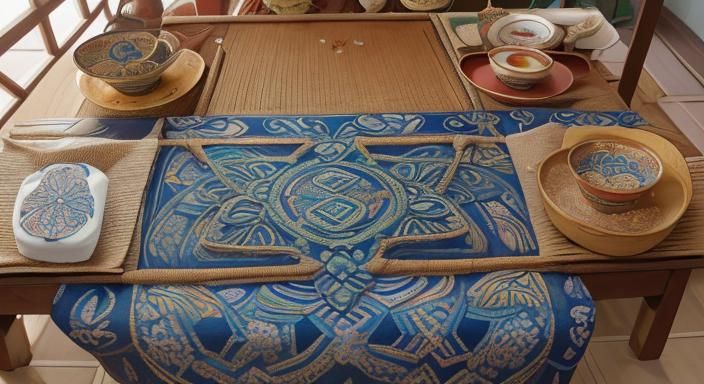 Intricate Indonesian Batik Art in Earthy Tones