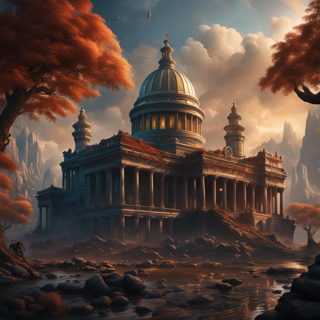 Detailed Matte Painting: Fantastical Concept Art