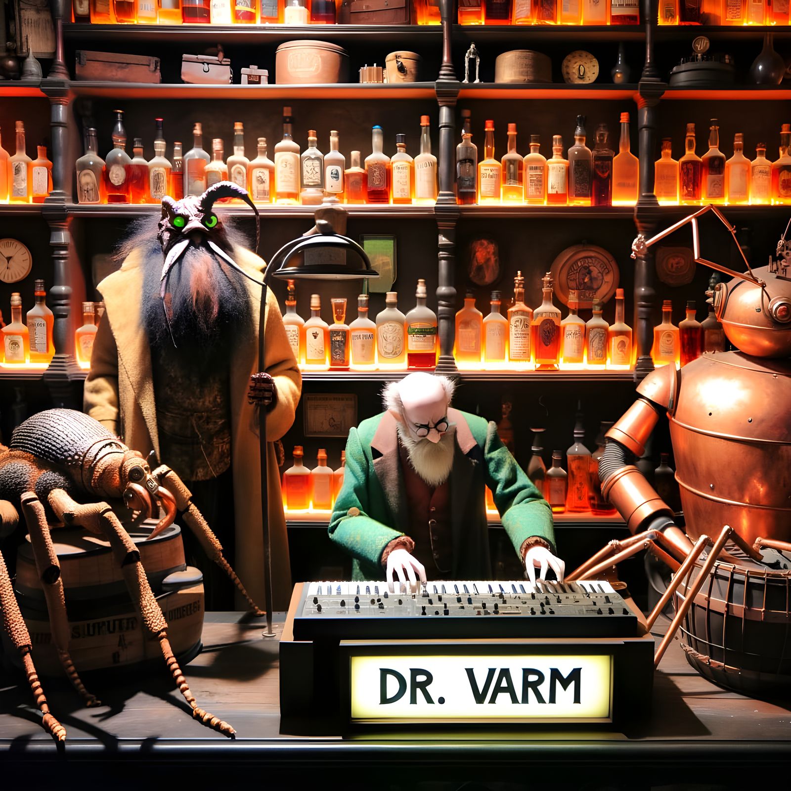 Steampunk Whiskey Bar Gathering in Dr. VArm