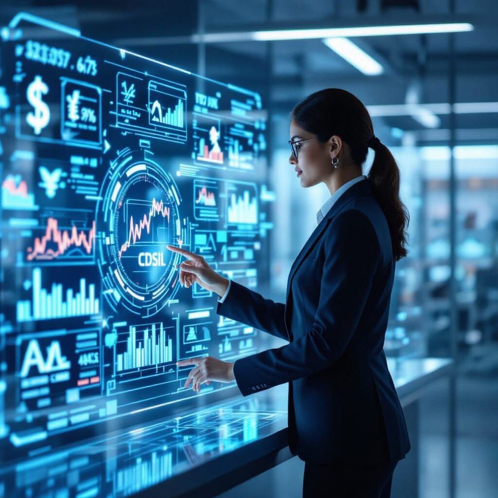 Futuristic CDSL LAS Digital Interface in Syd Mead Style