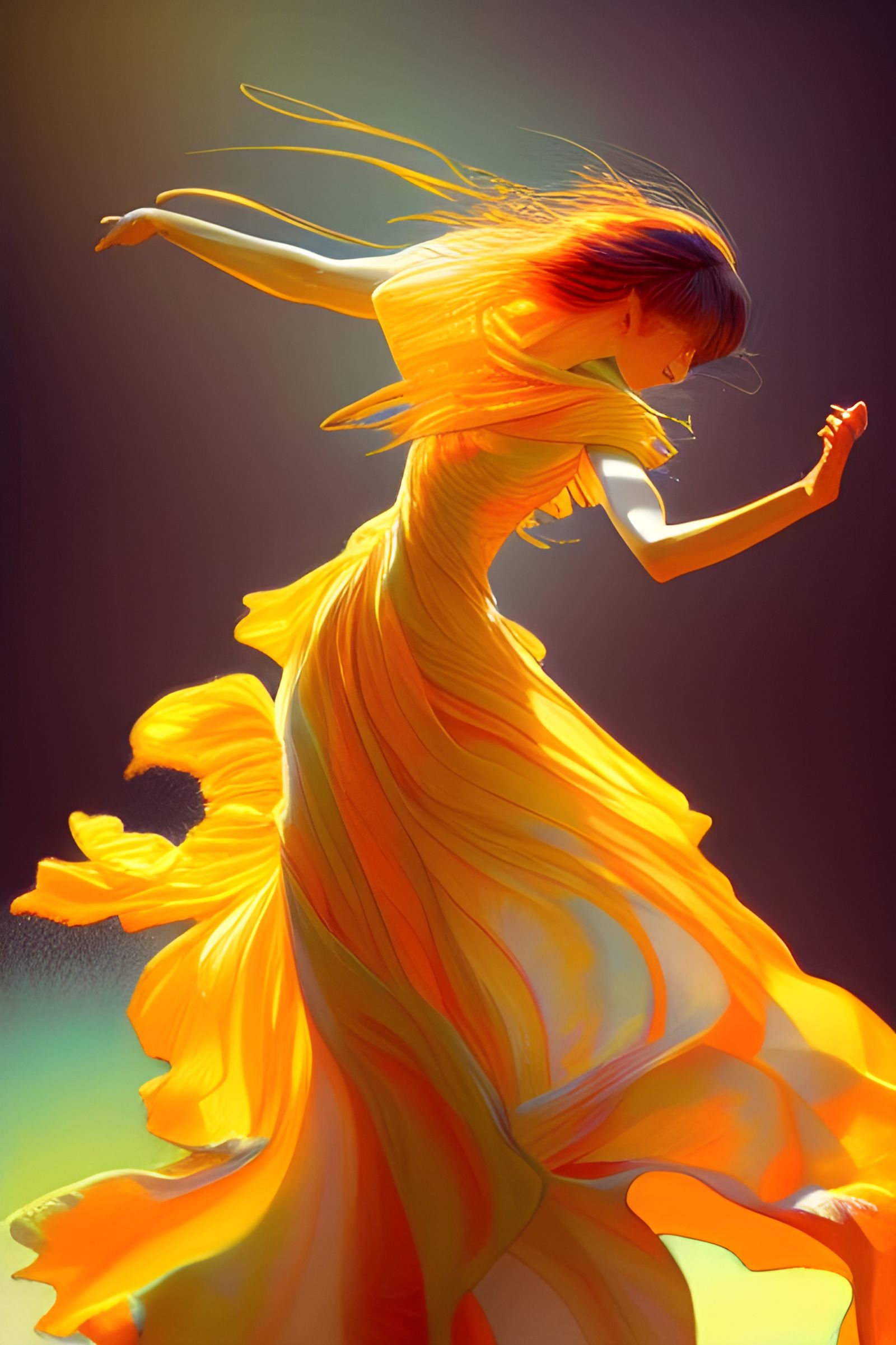 Intricate Dance Scene in Dreamcore Style