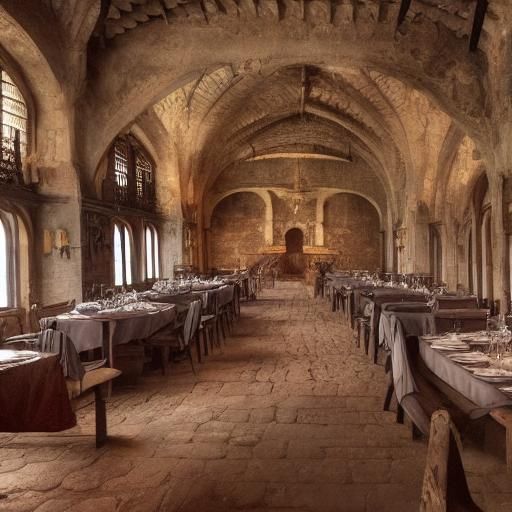 Medieval Dinner with God and Devil in HDR